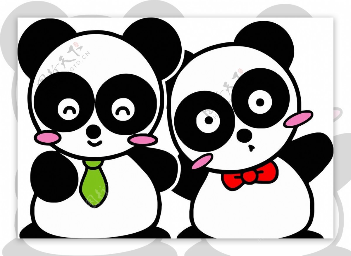 矢量可爱卡通熊猫图片