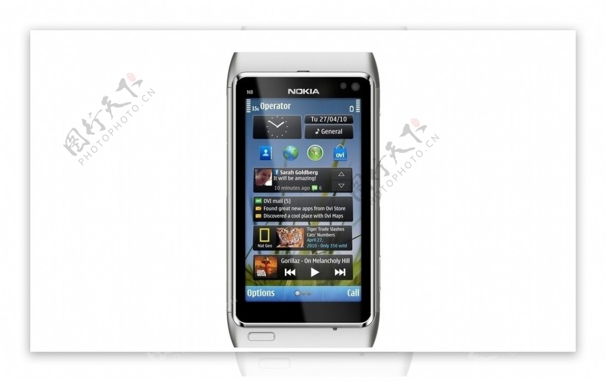 诺基亚n8白色立金属智能手机图片