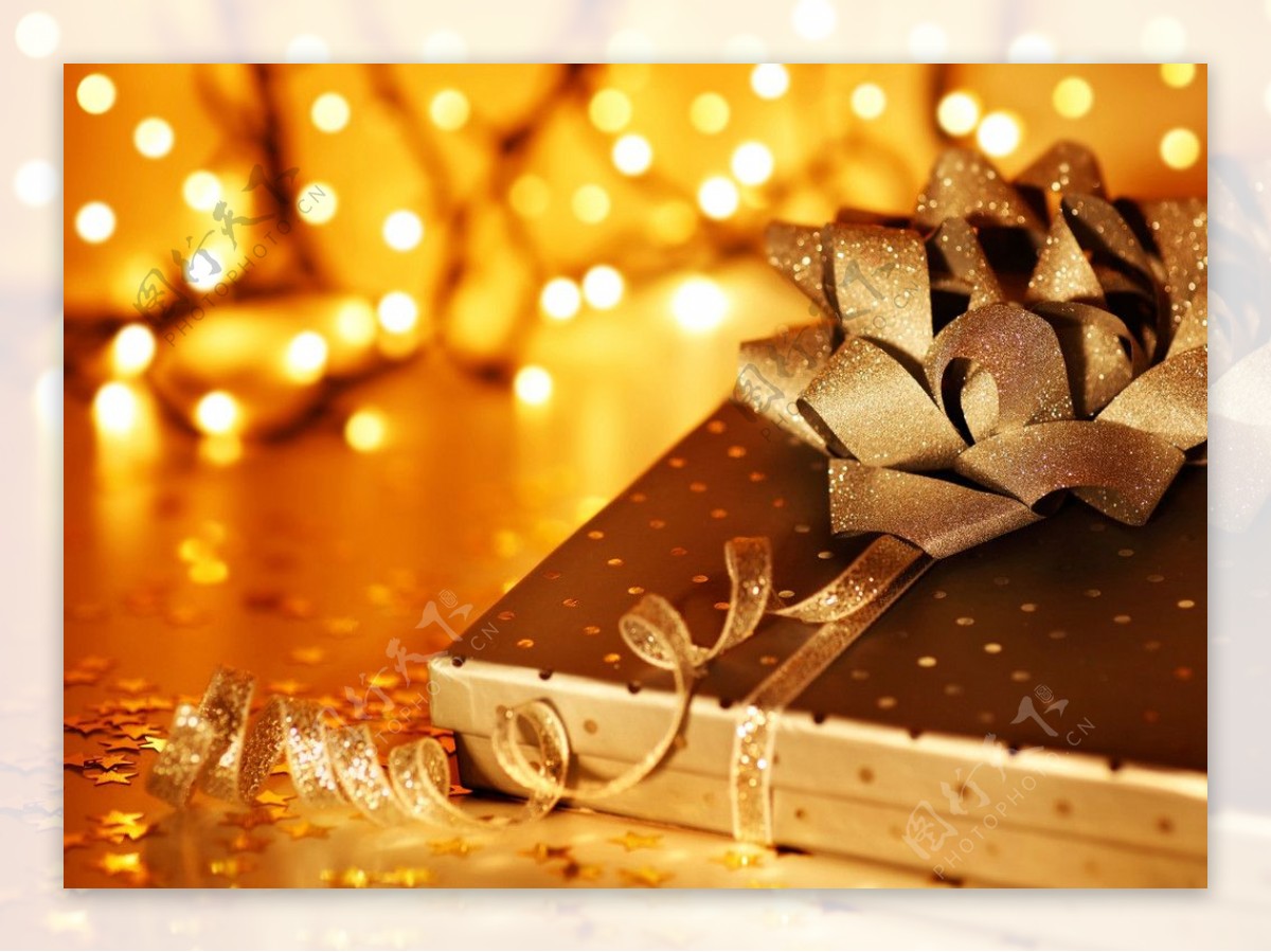 金色圣诞礼盒背景图片
