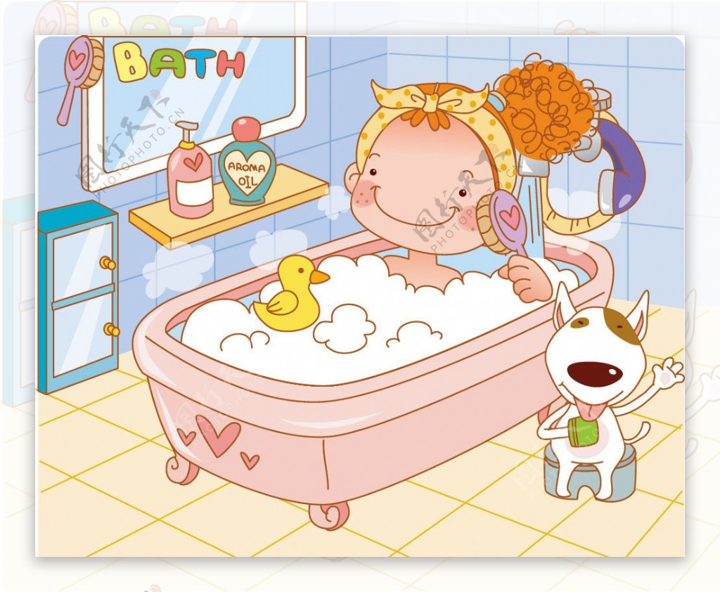 用玩具鸭在浴缸里洗澡的可爱男孩卡通人物 向量例证. 插画 包括有 爬行, 例证, 婴儿, 子项, 啼声 - 217337435