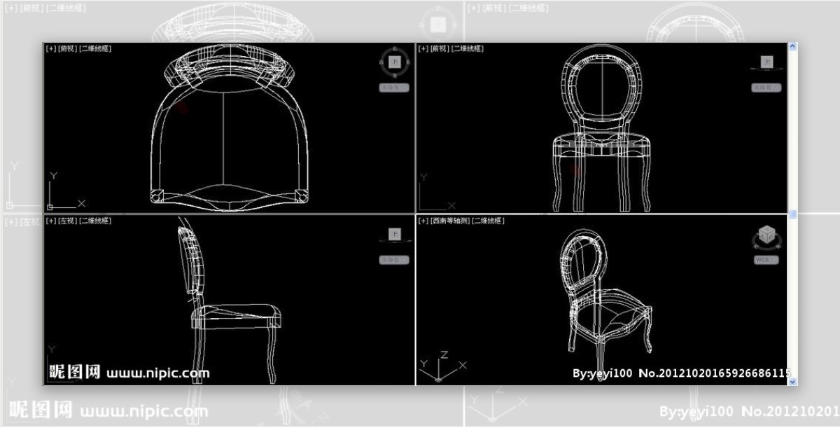 CAD原创高难度欧式椅子建模图片