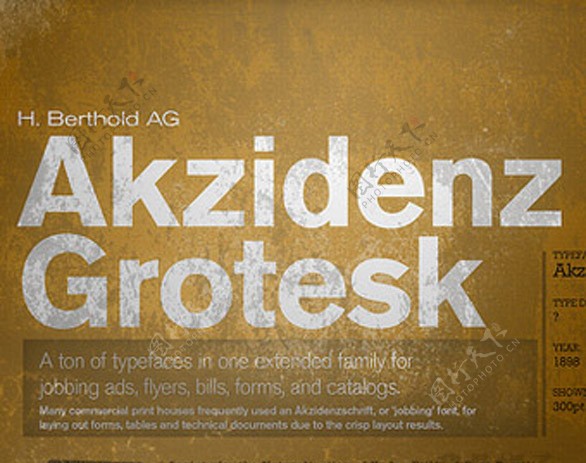 世界100佳英文商业字体07AkzidenzGrotesk