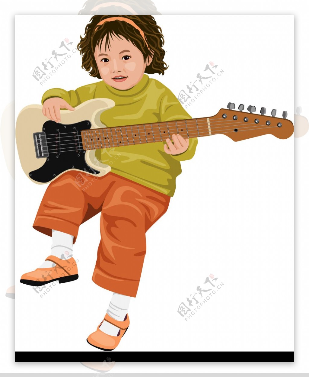 弹吉它的小女孩图片