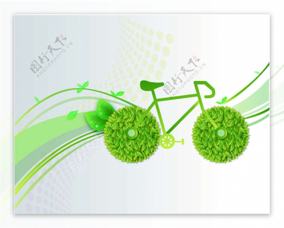 绿色自行车图片