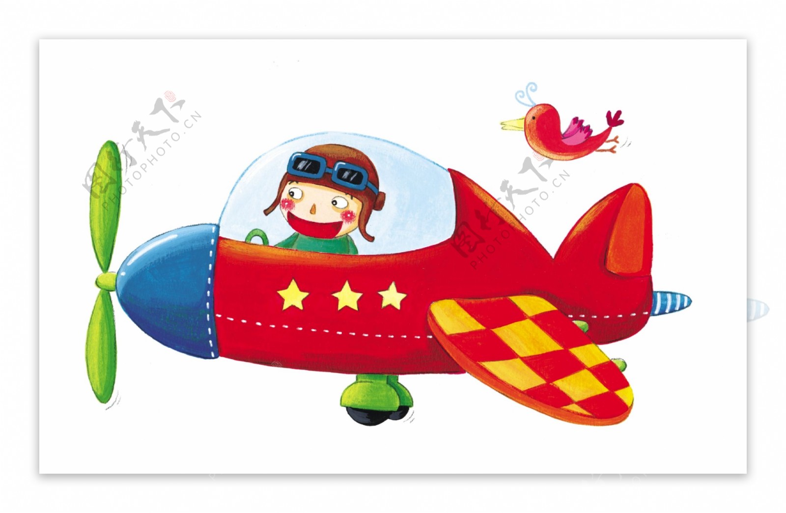 儿童开飞机图片