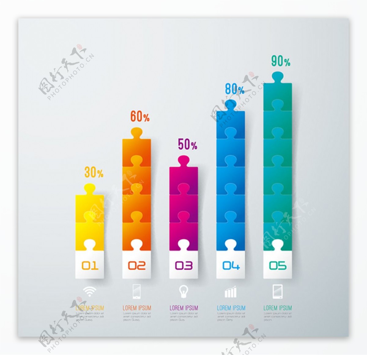 彩色商务信息图表图片