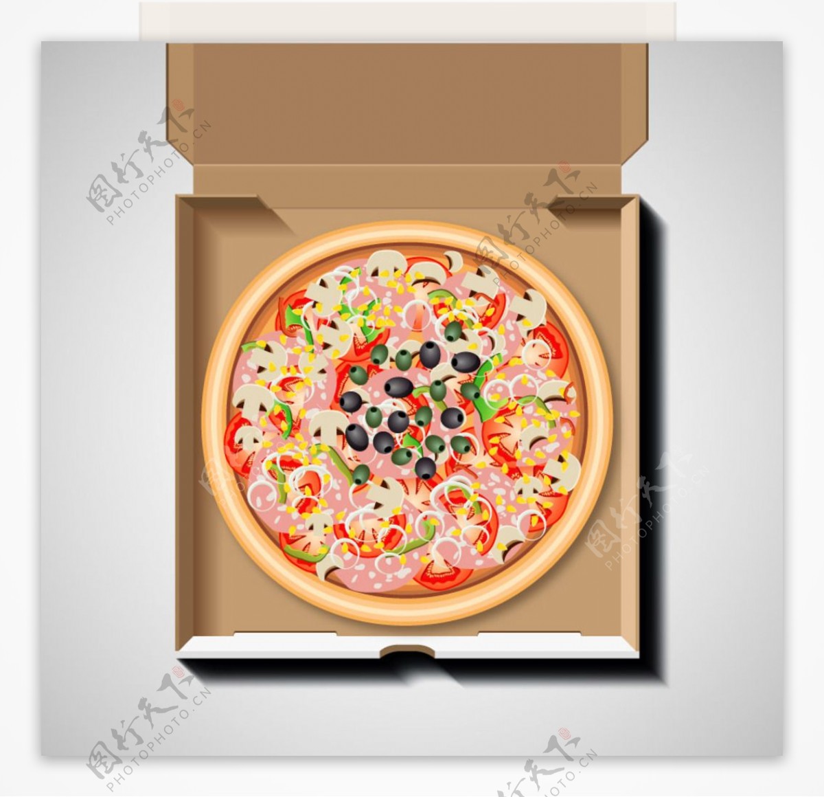 比萨饼盒子图片