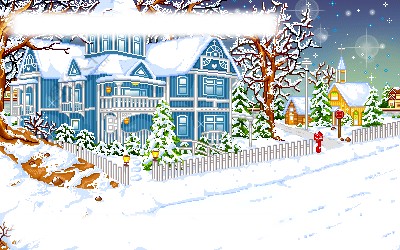 雪中别墅图片