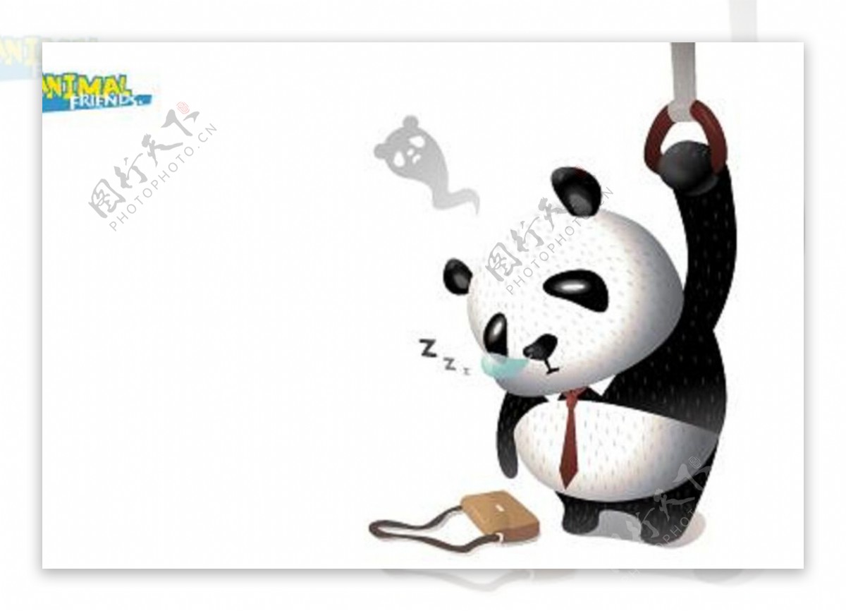 可爱卡通打瞌睡熊猫图片