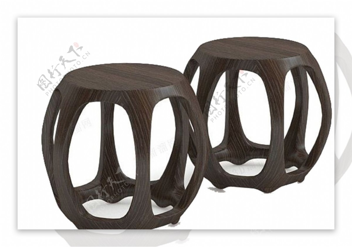 3D建模之复古创意实木凳子图片