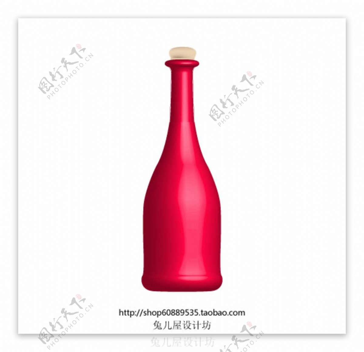 红色酒瓶AI失量效果图图片
