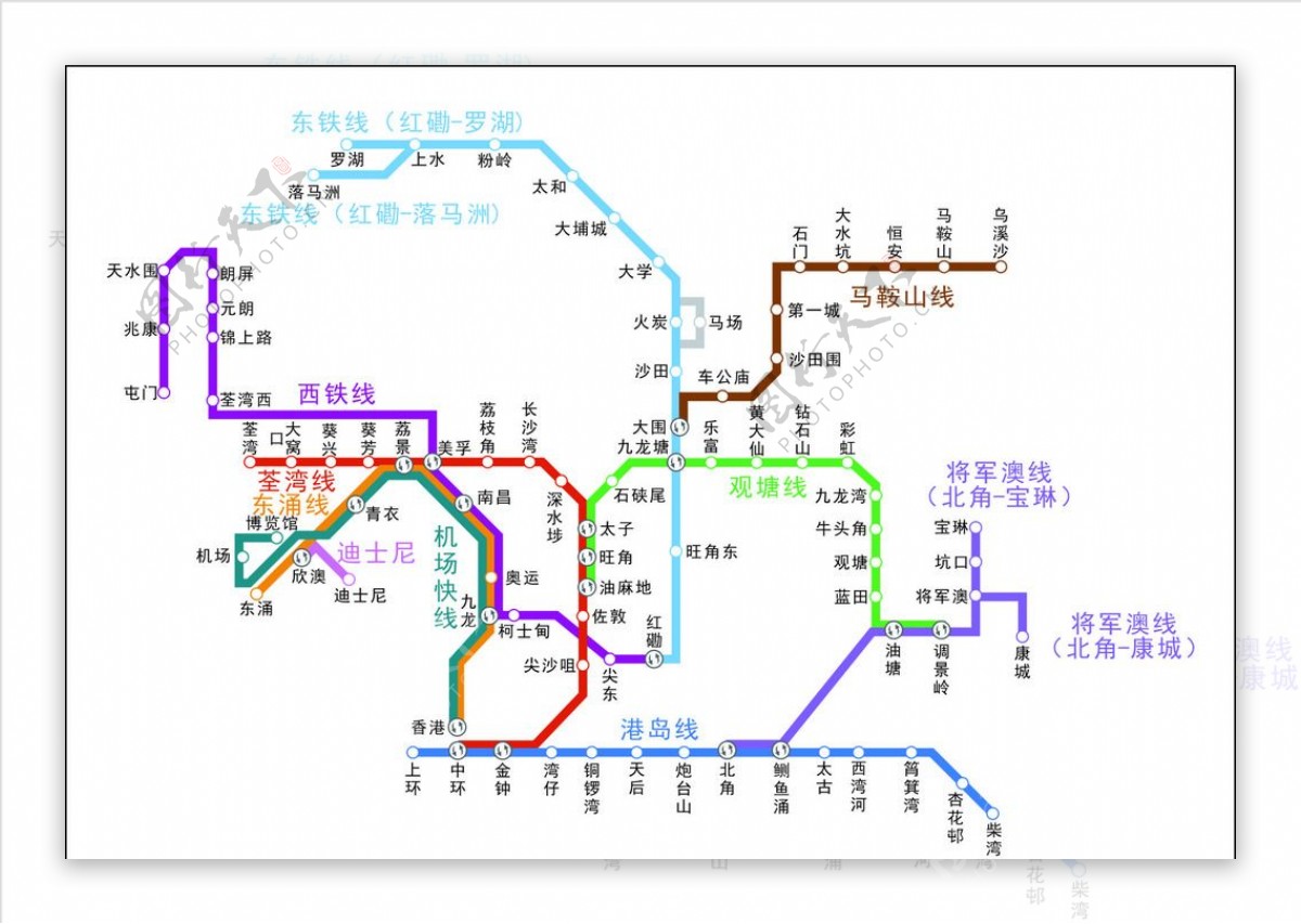 香港地铁图图片