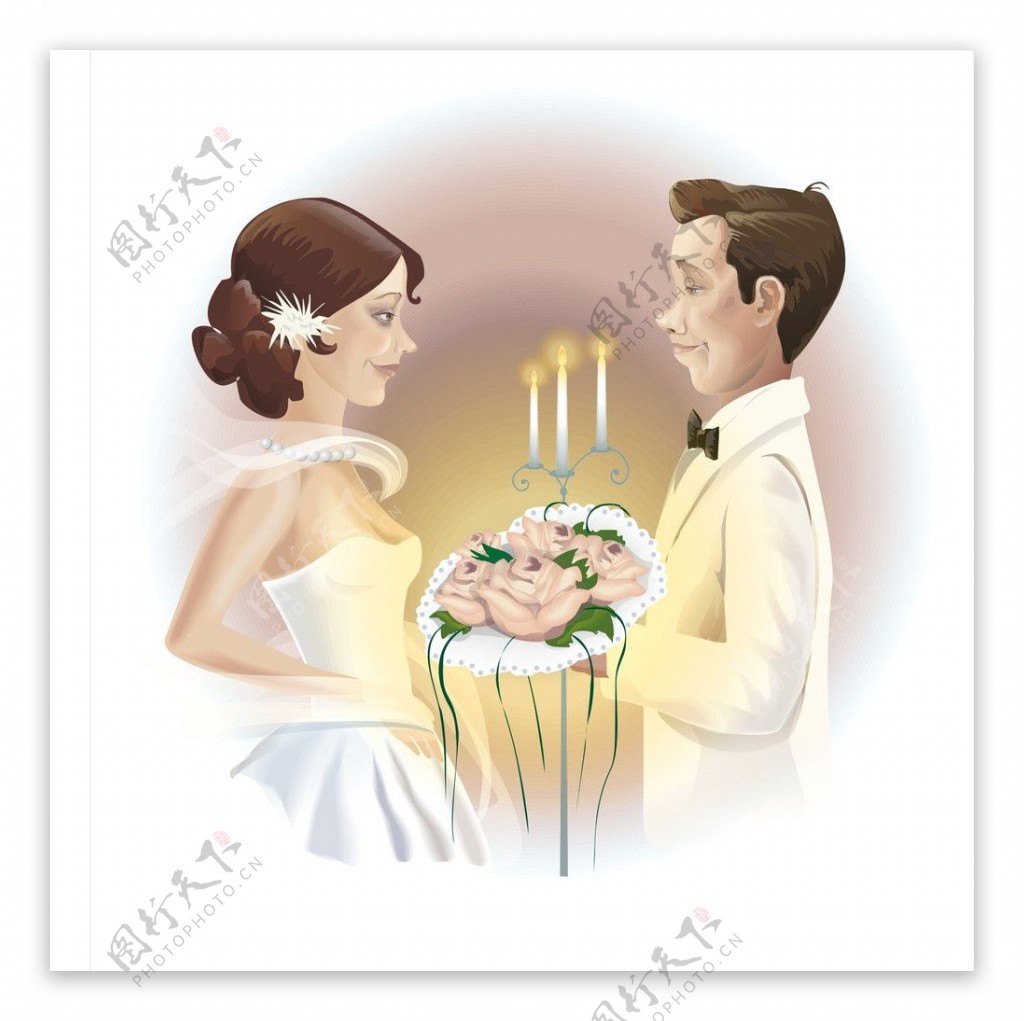 婚礼卡通矢量图片