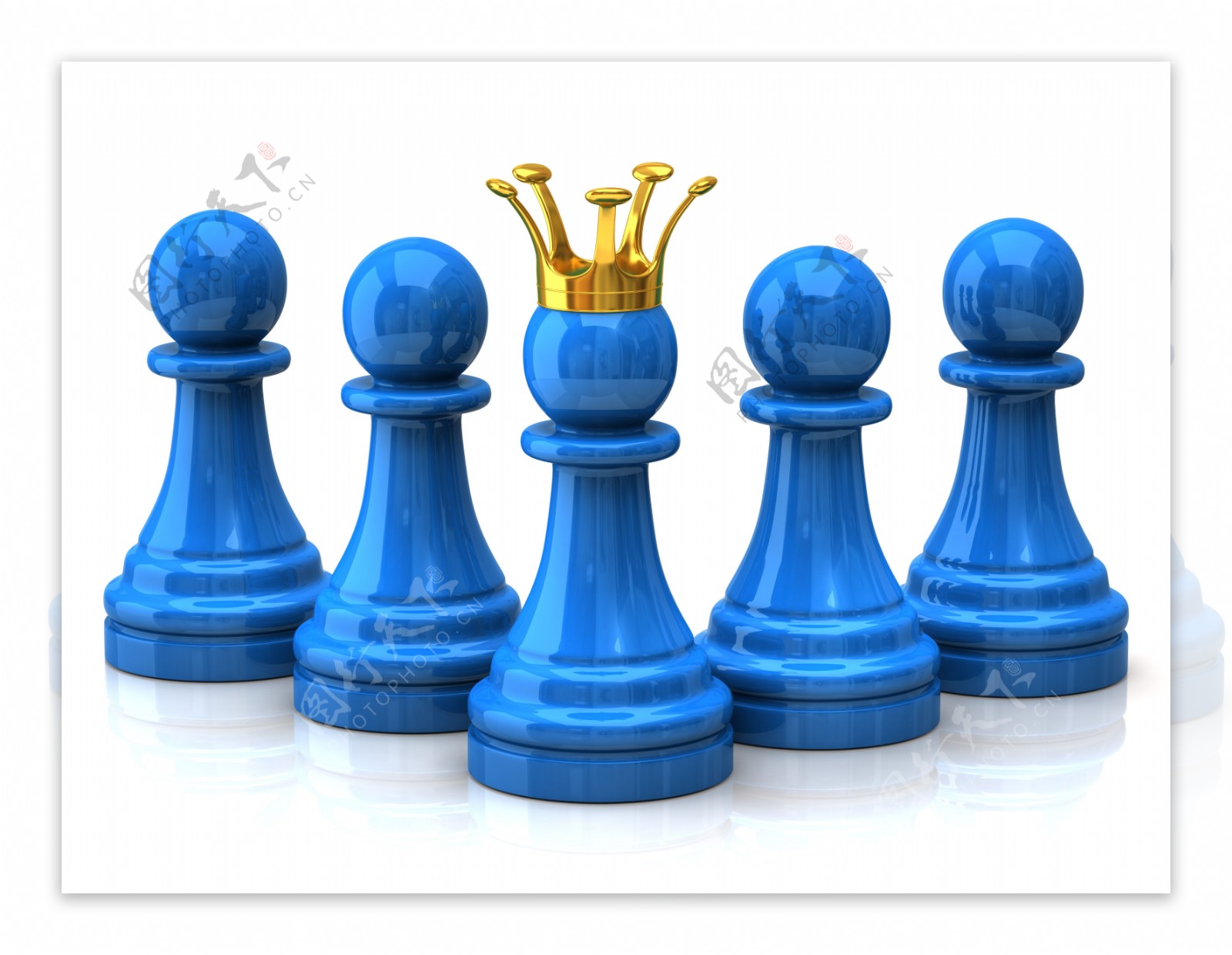 金冠蓝色西洋棋图片