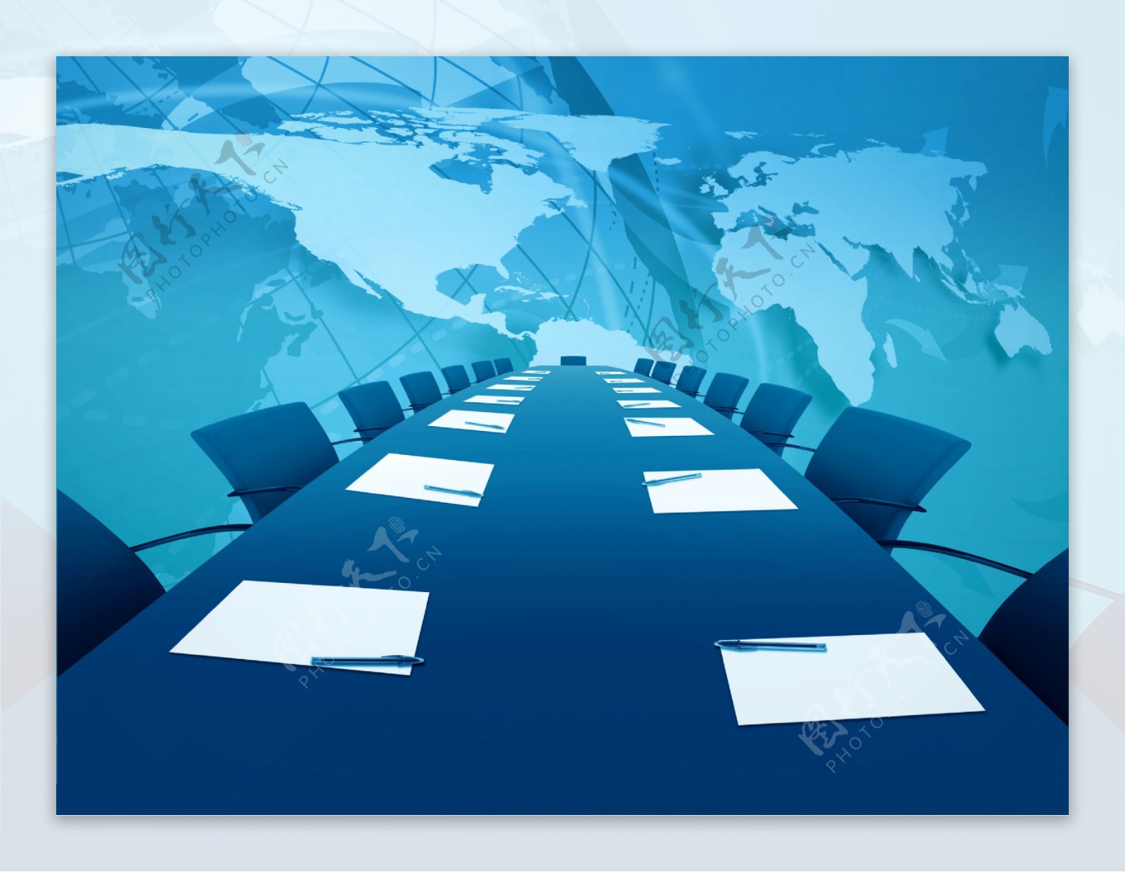 3d科技商务会议桌图片