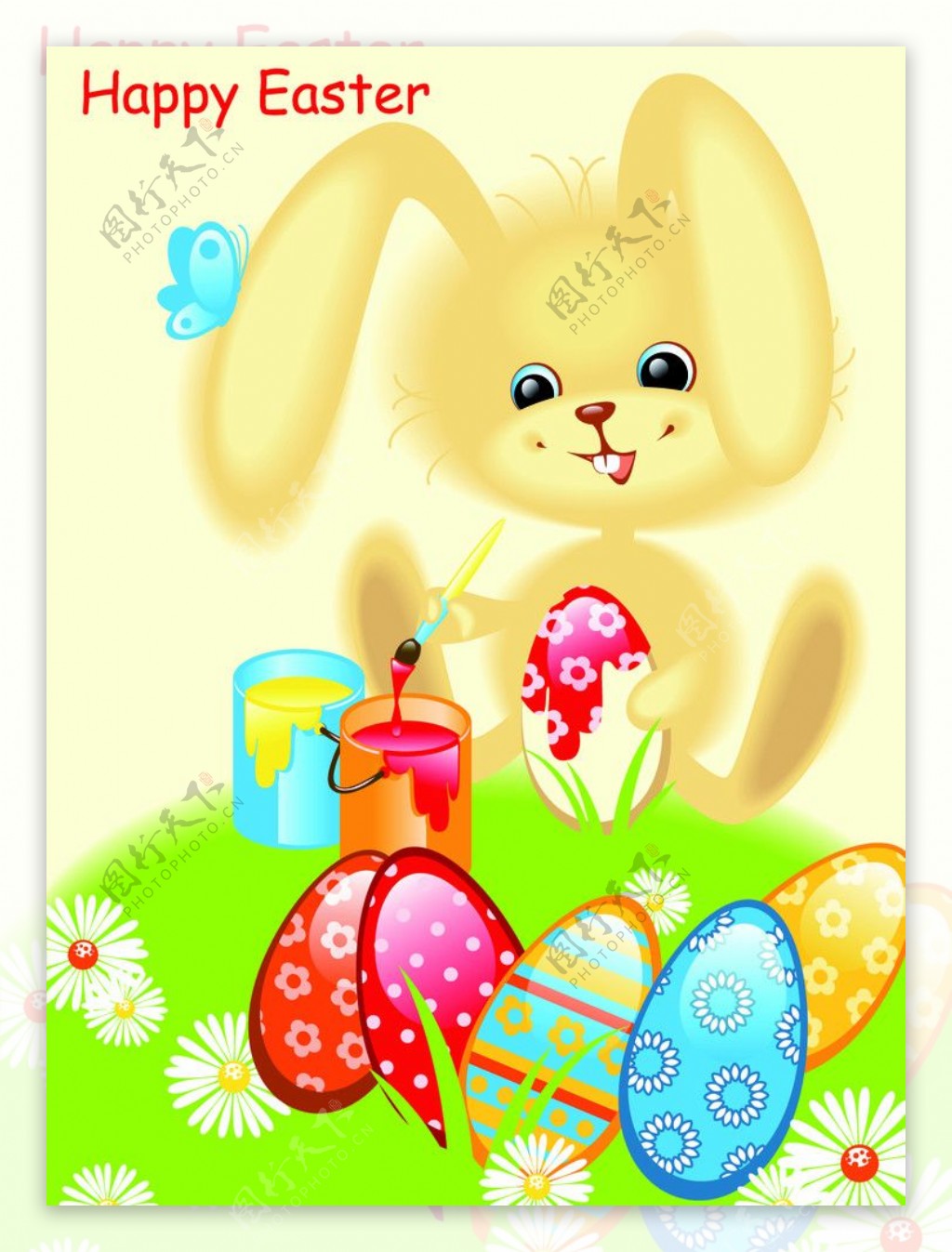 复活节兔子彩蛋图片