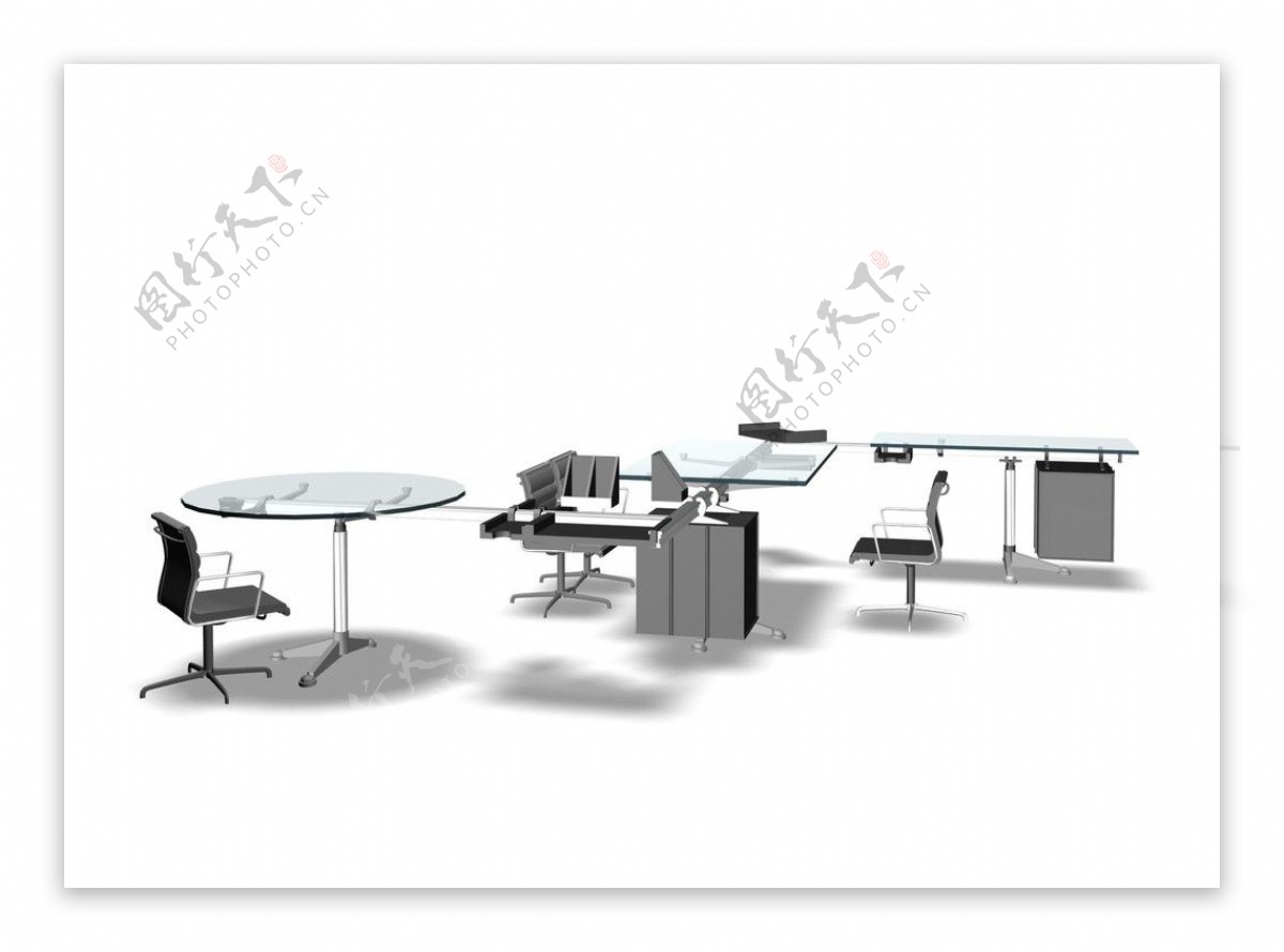办公桌模型图片