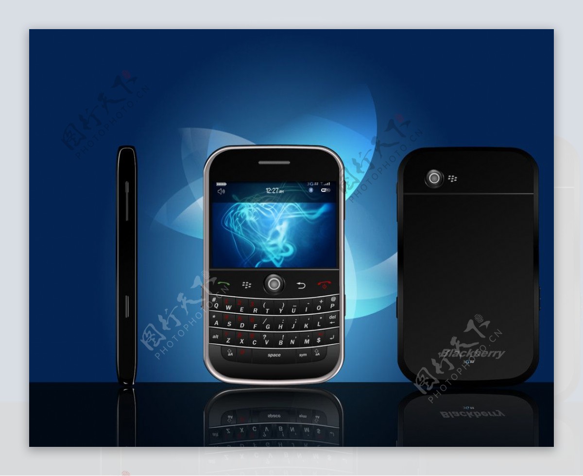 PS手机制作黑莓手机图片