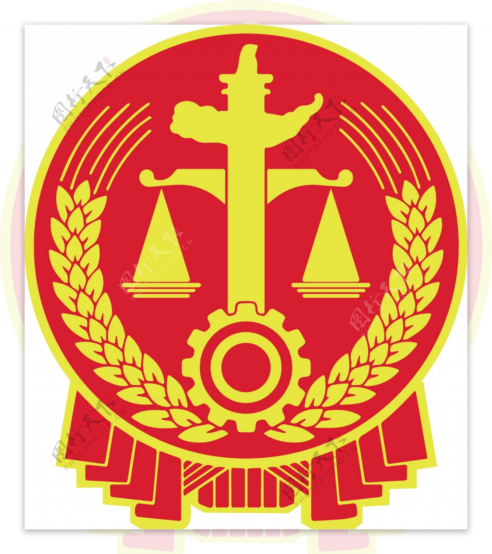 法院徽章矢量图图片