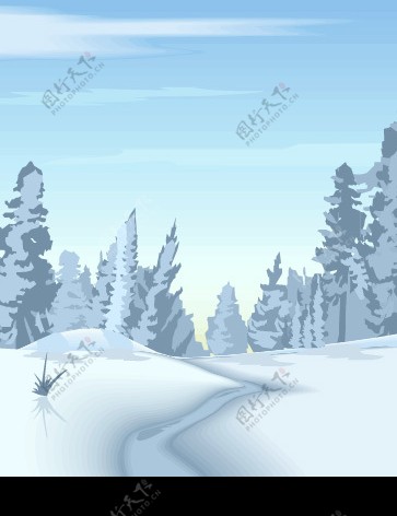 雪景森林图片