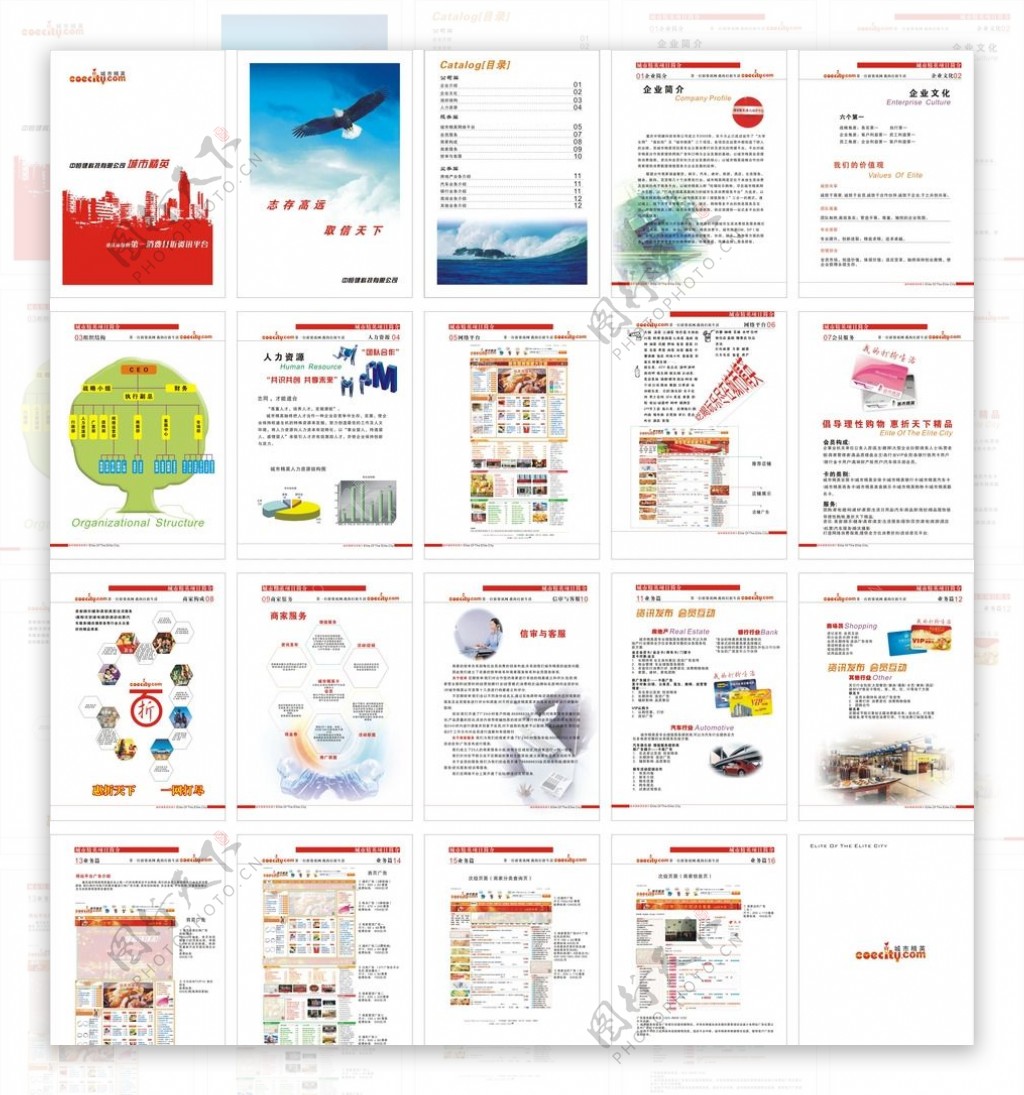 网站科技公司vi设计画册模版图片