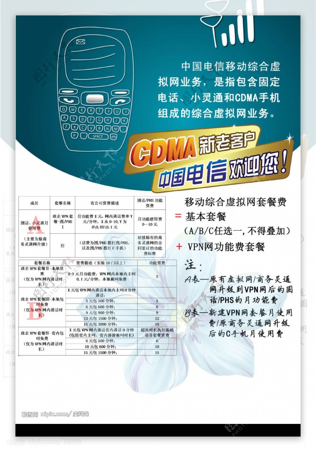 六合电信CDMA手机手册封底内页图片