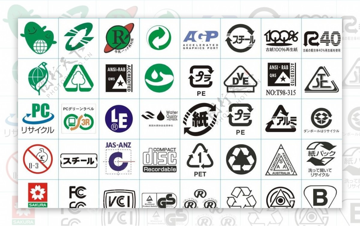 各类行业认证标志矢量图片