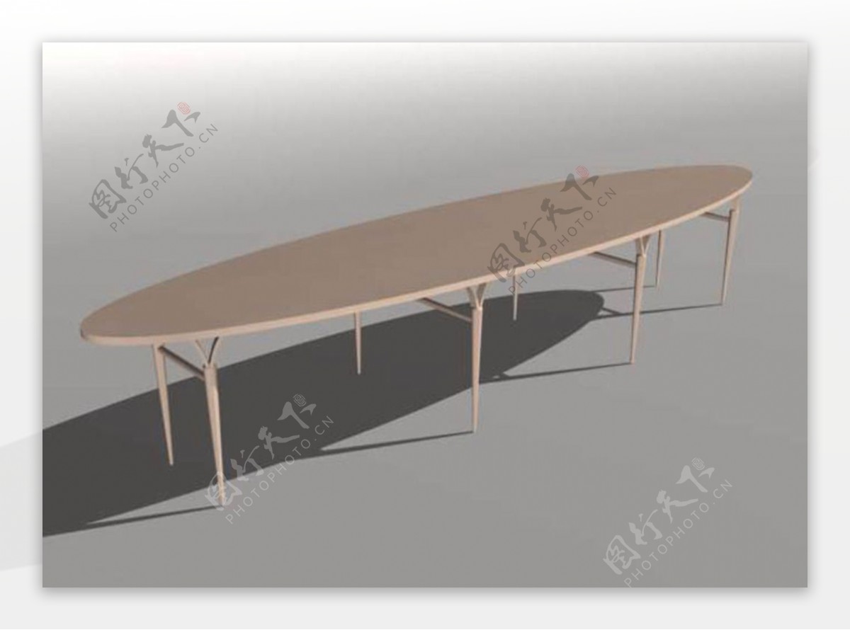 椭圆形桌子模型图片