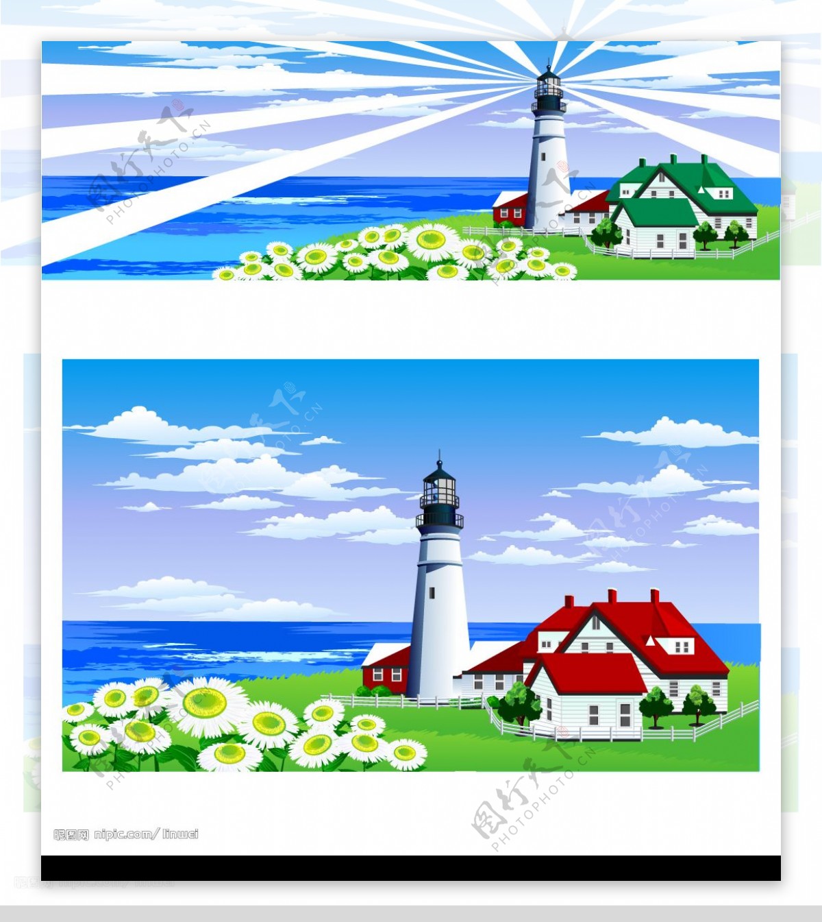 海边灯台图片