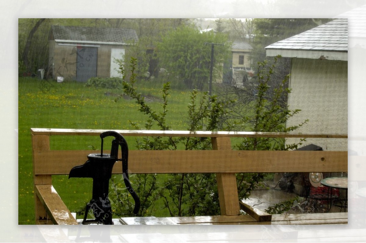 雨中的庄园图片