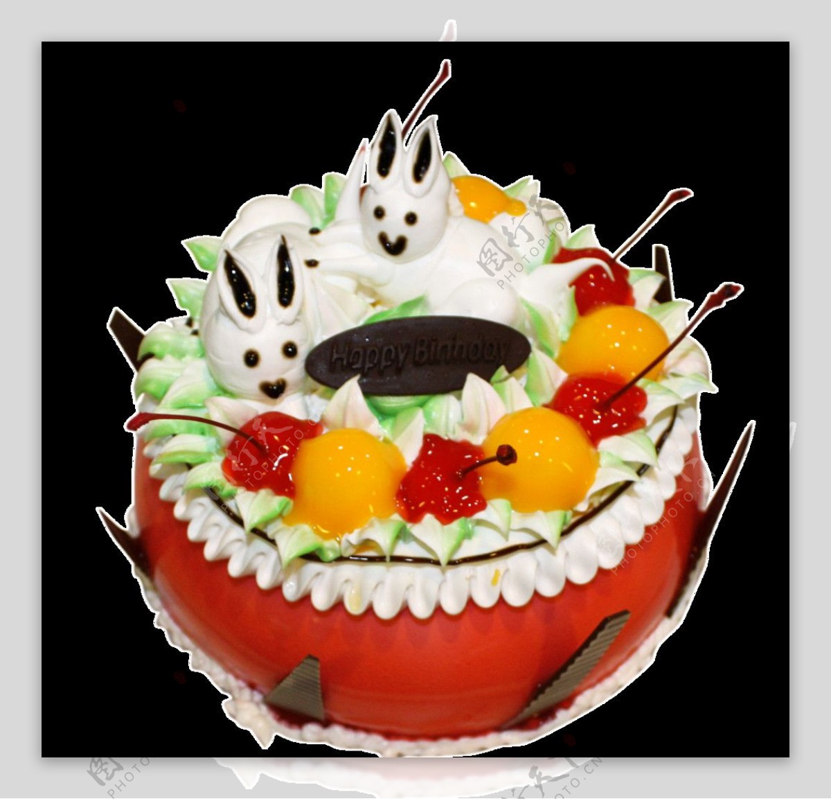 白兔生日蛋糕图片