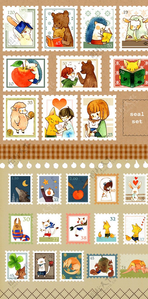 卡通邮票图片