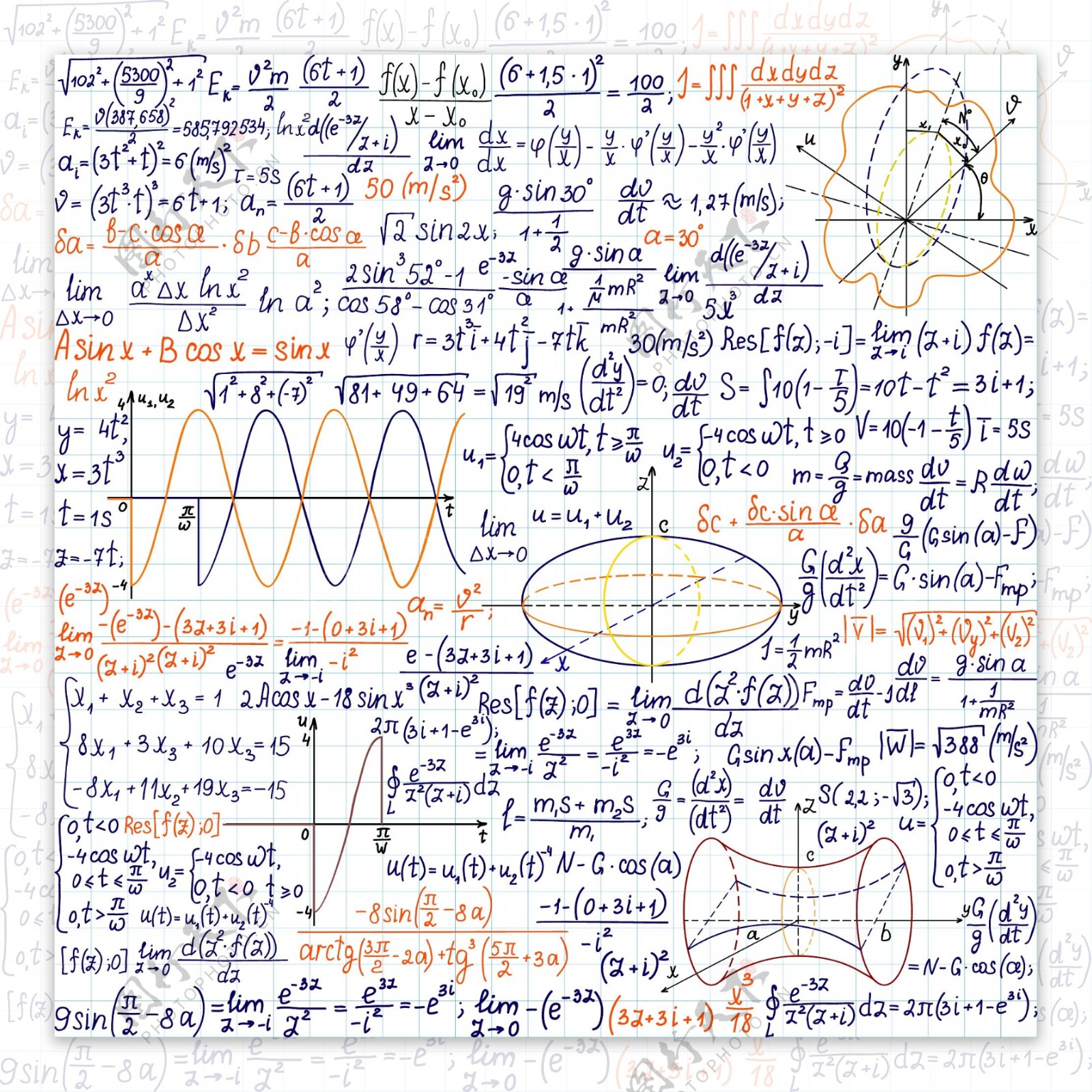 手绘数学公式图片