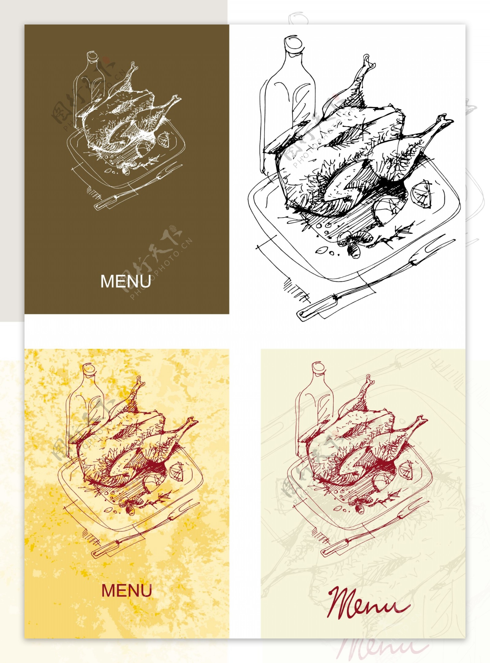 西餐厅菜单模板图片