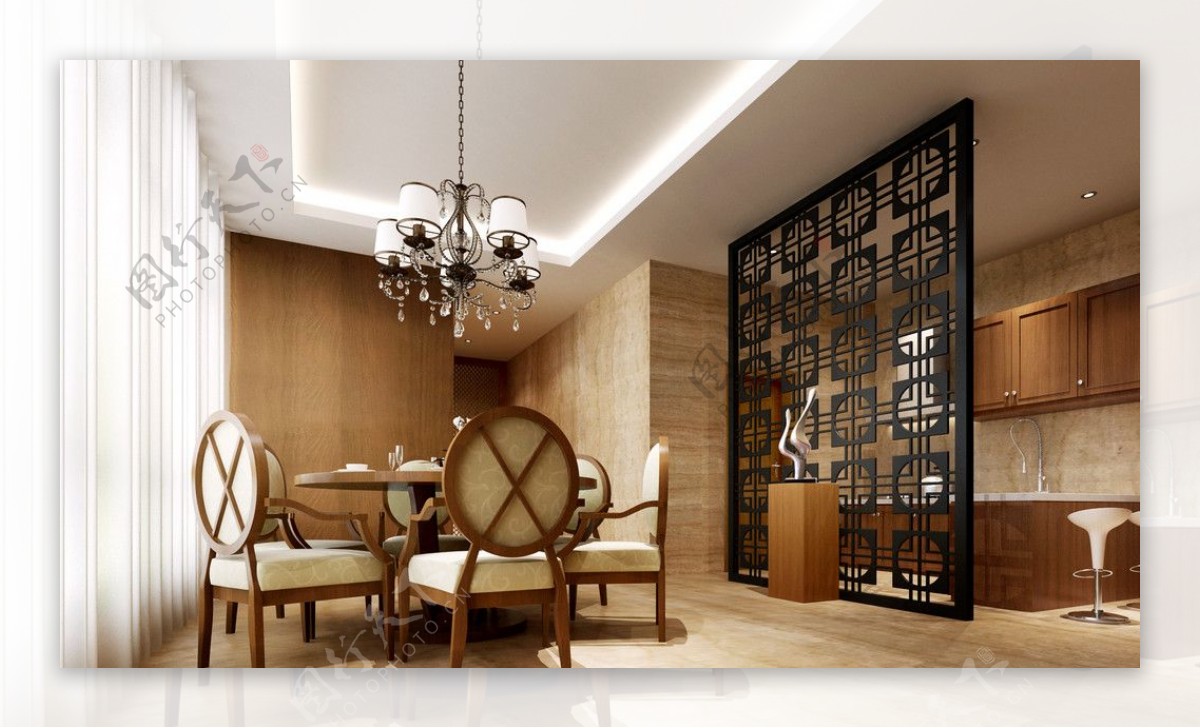 家装餐厅3包括模型材质灯光贴图max图片