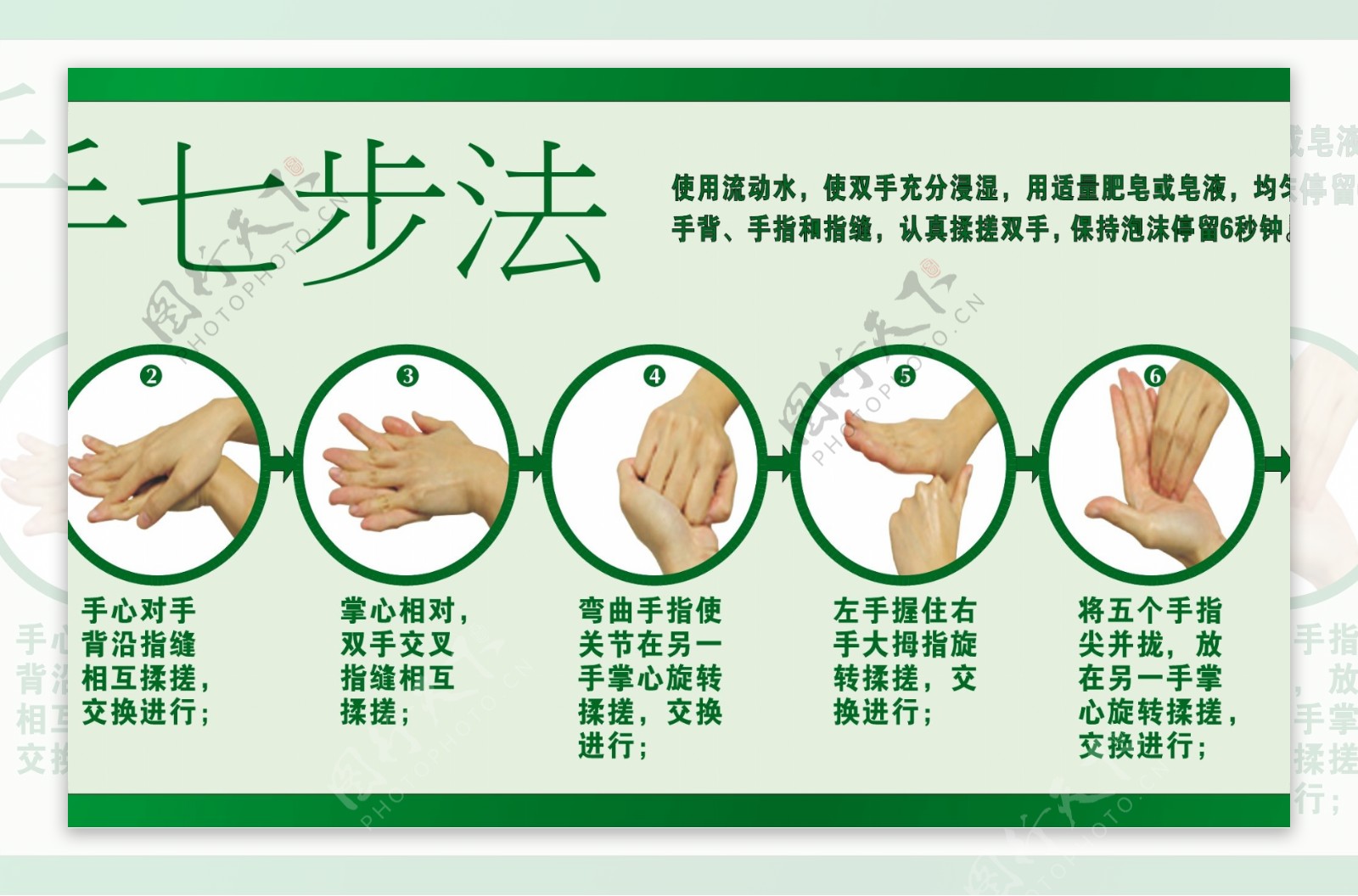 洗手七步法图片