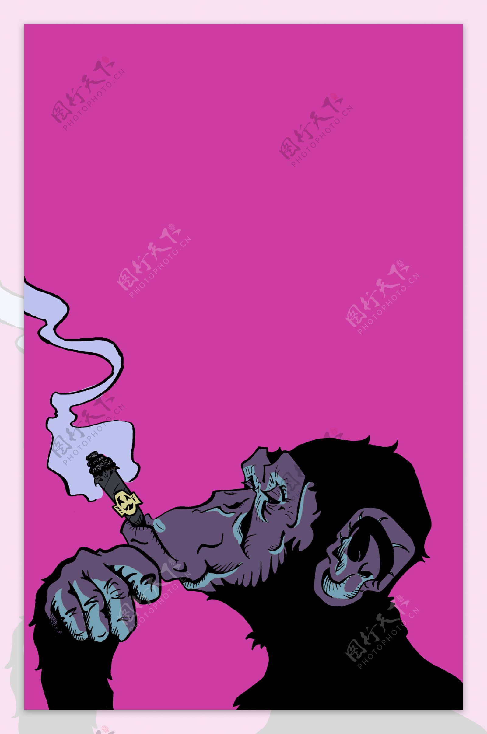 猩猩吸烟图片