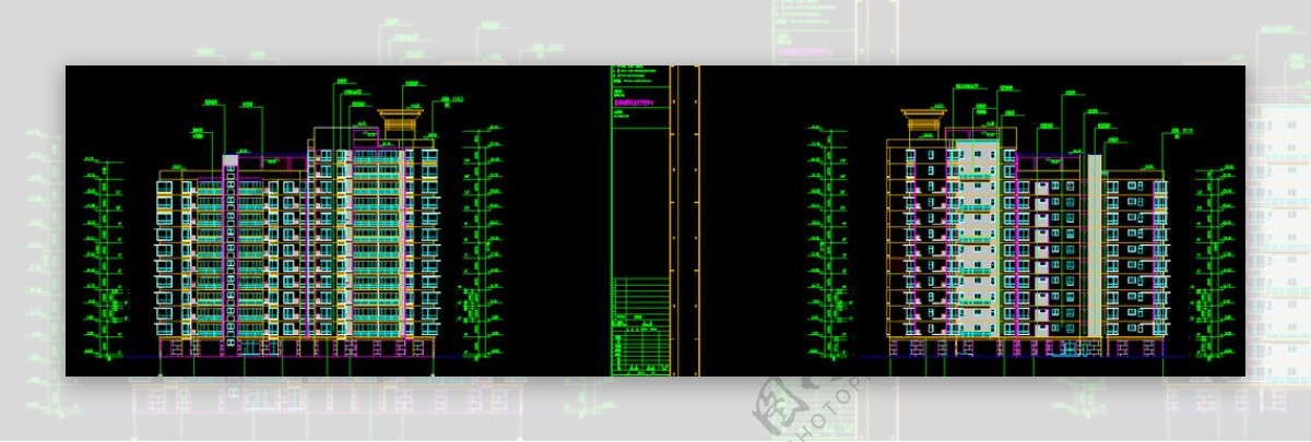 住宅楼侧立面图图片