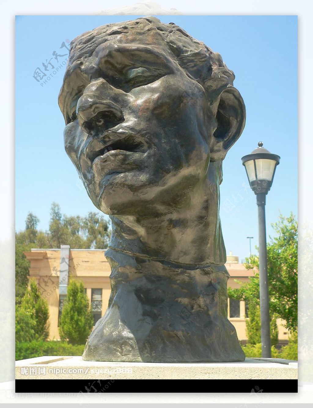 罗丹雕塑作品人体头部图片
