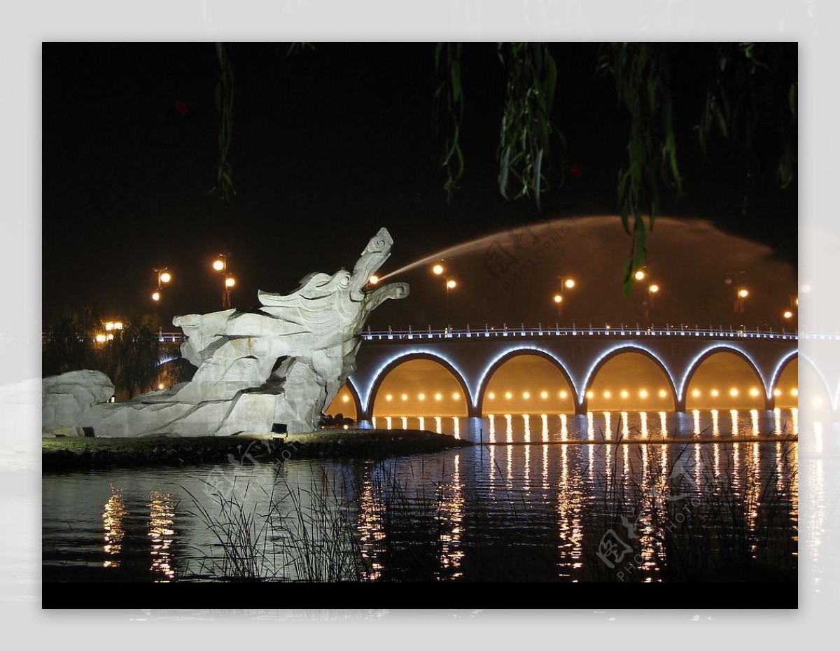 夜景石龙图片