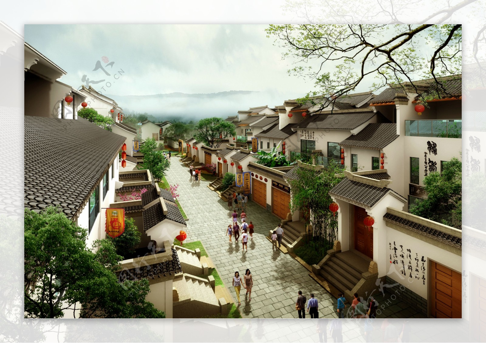 中式商业街图片