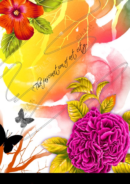 水彩花卉底纹图片