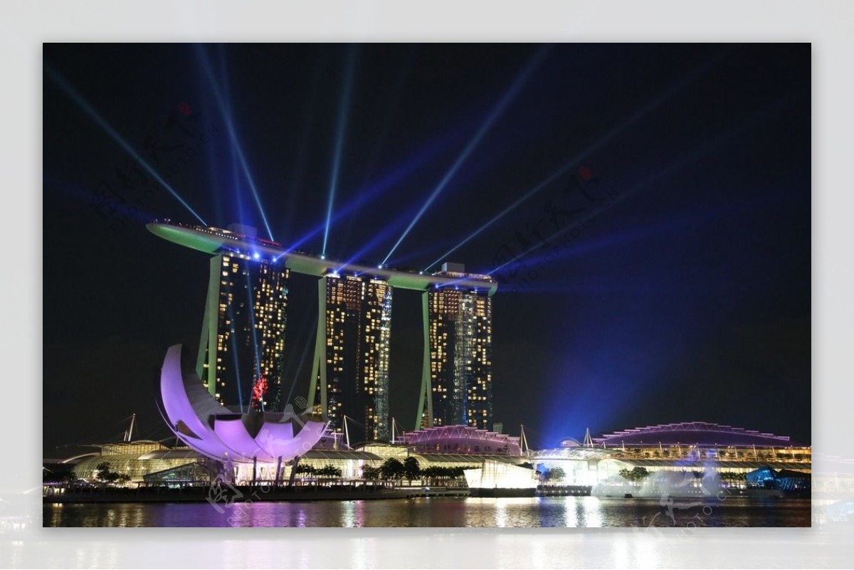 新加坡城市夜景图片