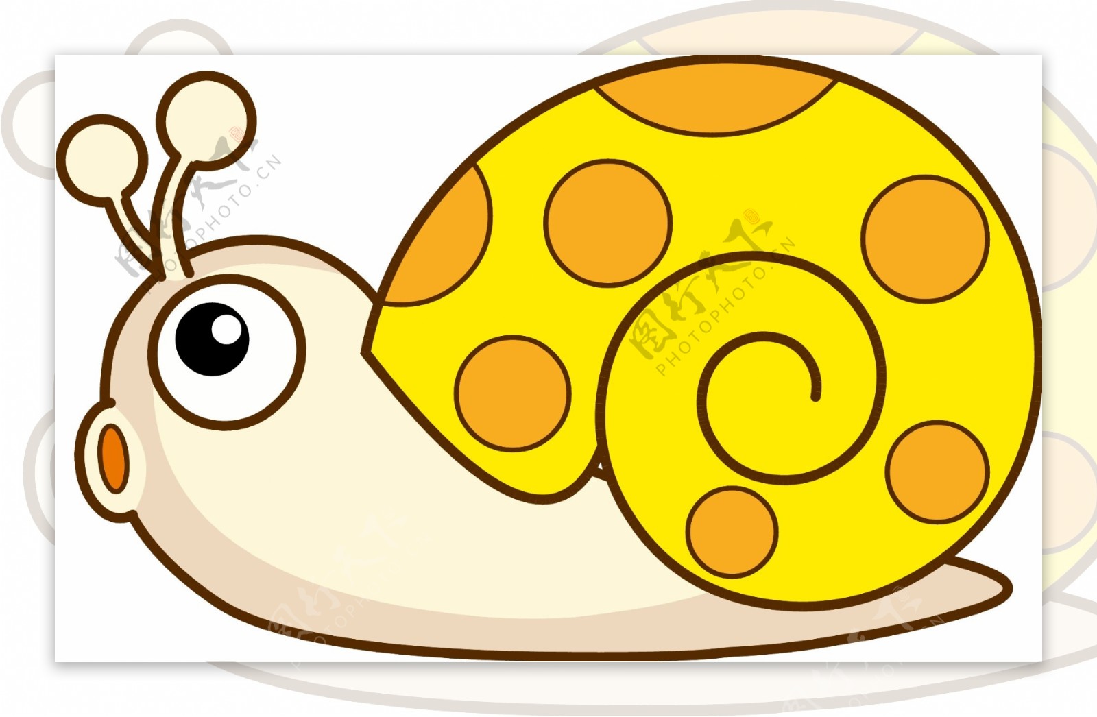 超可爱Q版蜗牛造型图图片