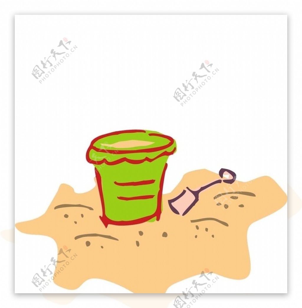 沙滩桶铲子图片