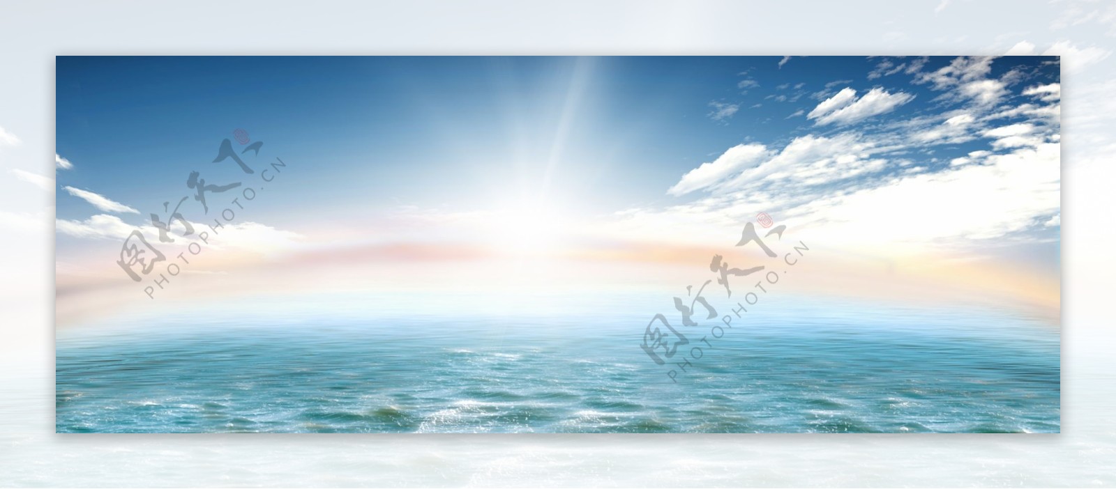 蓝天白云大海帆船背景图片