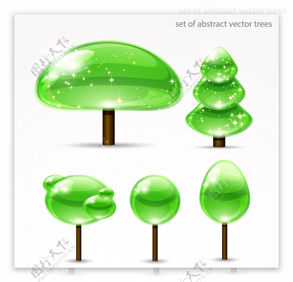 绿色水珠水滴花纹树木图片