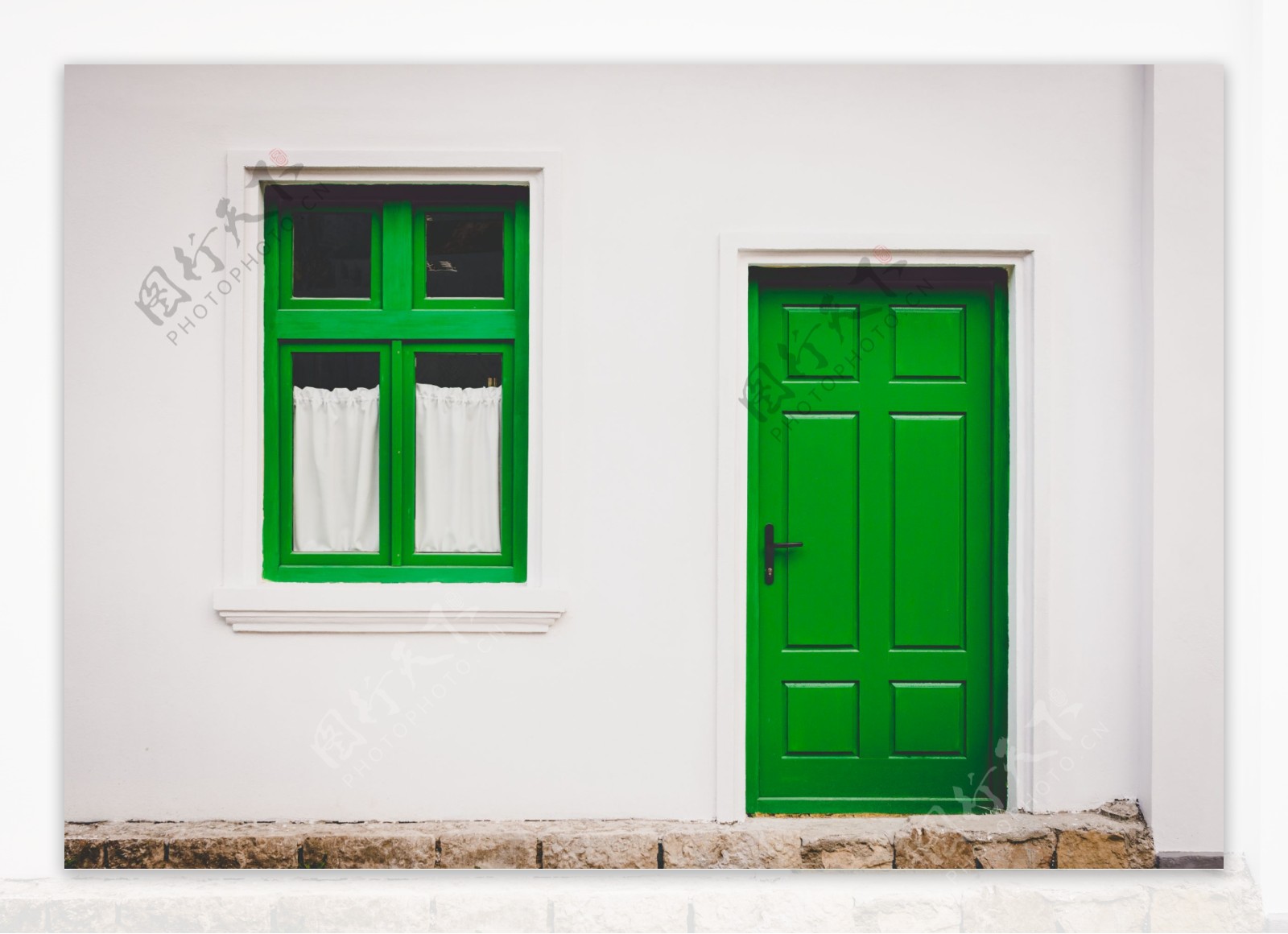 绿色的门窗图片