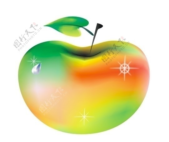苹果矢量图素材五彩苹果图片