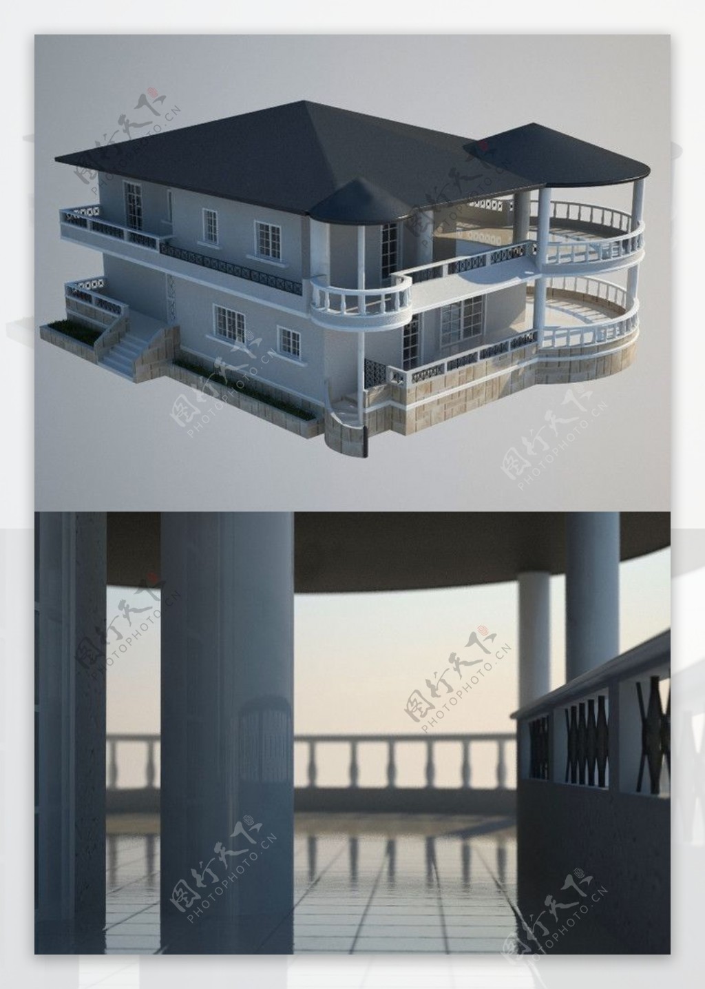 3D精美别墅建筑模型图片